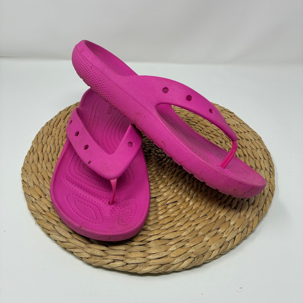 Crocs Kadee II Flip Flops Pink Womens Size 11 Sandals Thong Slides Beach Pool